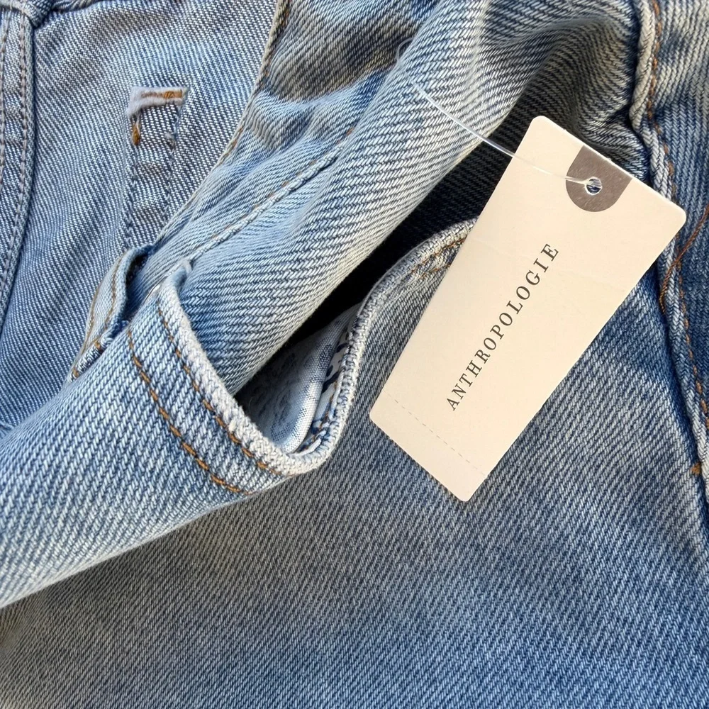 Anthropologie Pilcro Midi Front Slit Denim Maxi Skirt Summer Wash Size 8 NWT - Picture 10 of 12